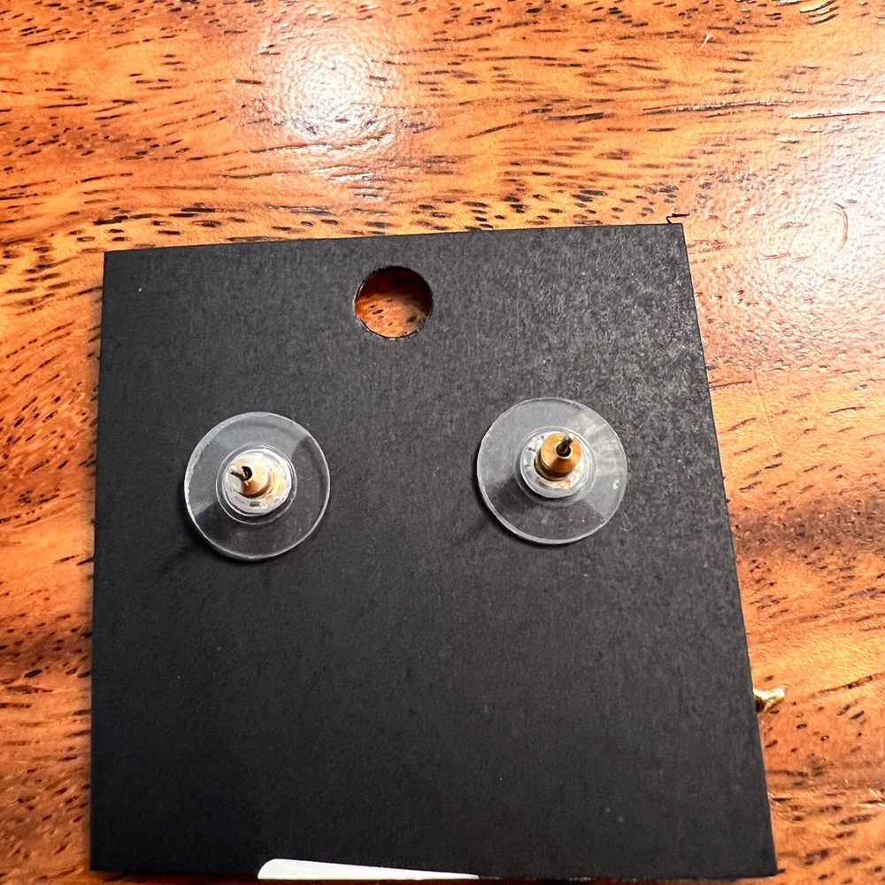 Martini Glass Post Earrings with Crystals, Glass in Gold🍸✨NWOT - Picture 6 of 6